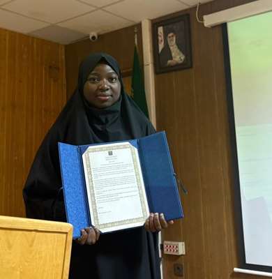 برگزاری مراسم دفاع از پایان نامه خانم Fadimatuszahra Mustapha Ridwan